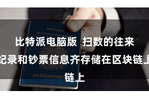 比特派电脑版 扫数的往来纪录和钞票信息齐存储在区块链上