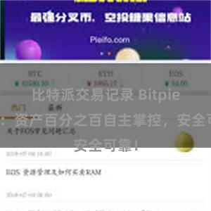 比特派交易记录 Bitpie钱包：资产百分之百自主掌控，安全可靠！