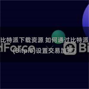 比特派下载资源 如何通过比特派(Bitpie)设置交易加速？