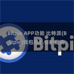 Bitpie APP功能 比特派(Bitpie)钱包隐私保护指南