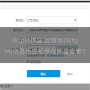 Bitpie恢复 比特派(Bitpie)交易历史记录在哪里查看？